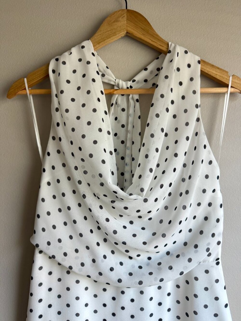 Polka Dot Tie-Up Halter Dress - Picture 7 of 9